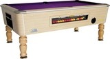 Billard cérusé tapis violet pied tournés