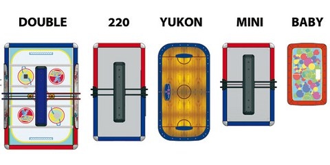 Dimensions des air hockeys Sam